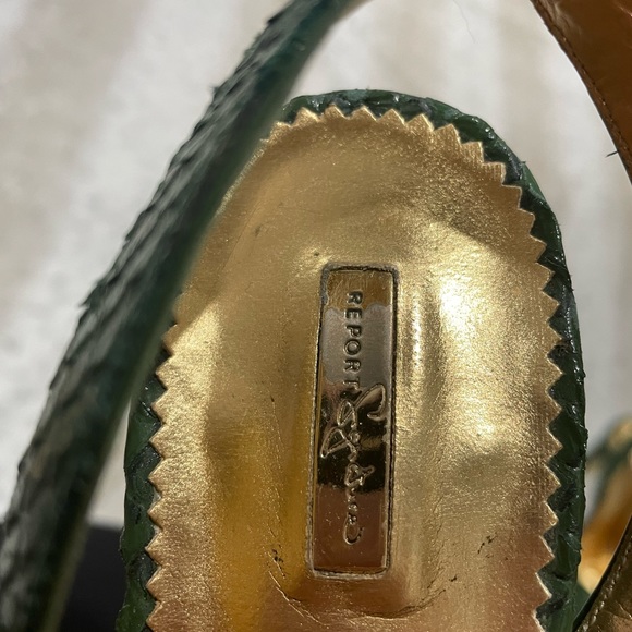 [8]🐊Killer Crocodile Peep Toe Heel | Women’s|Report Signature| Snakeskin Green - Picture 10 of 11